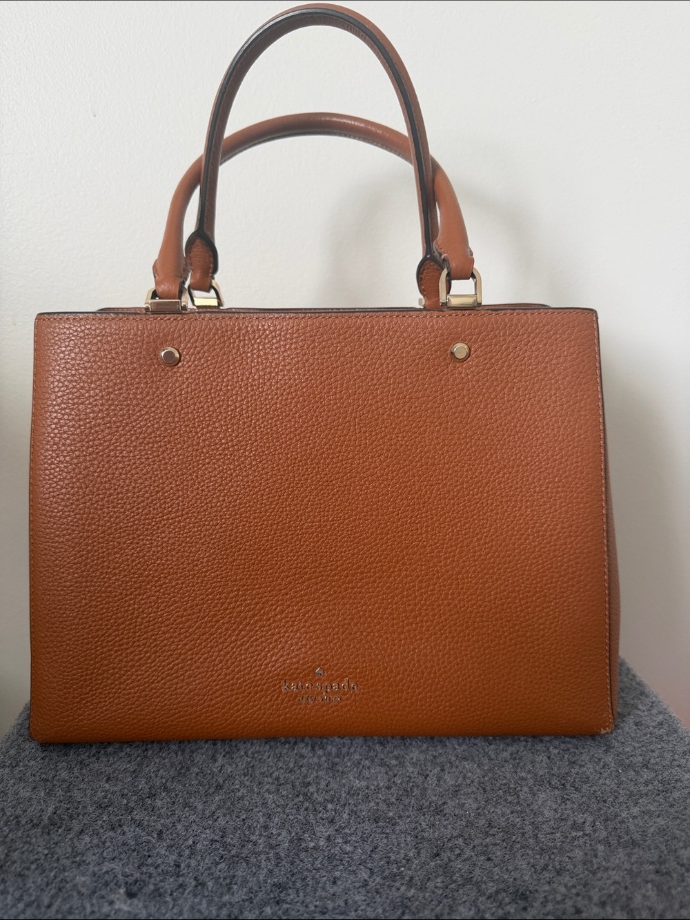 Kate Spade Leila Medium triple compartment satchel crossbody bag (warm ginger)